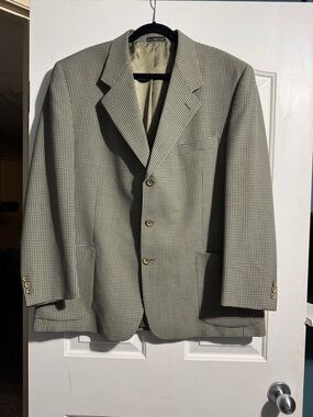 Oscar de la Renta Men’s Suit Blazer Wool Blend 46R Canadian Made Formal Business